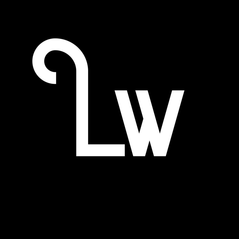 diseño de logotipo de letra lw. icono del logotipo de letras iniciales lw. plantilla de diseño de logotipo mínimo de letra abstracta lw. vector de diseño de letra lw con colores negros. logotipo de lw