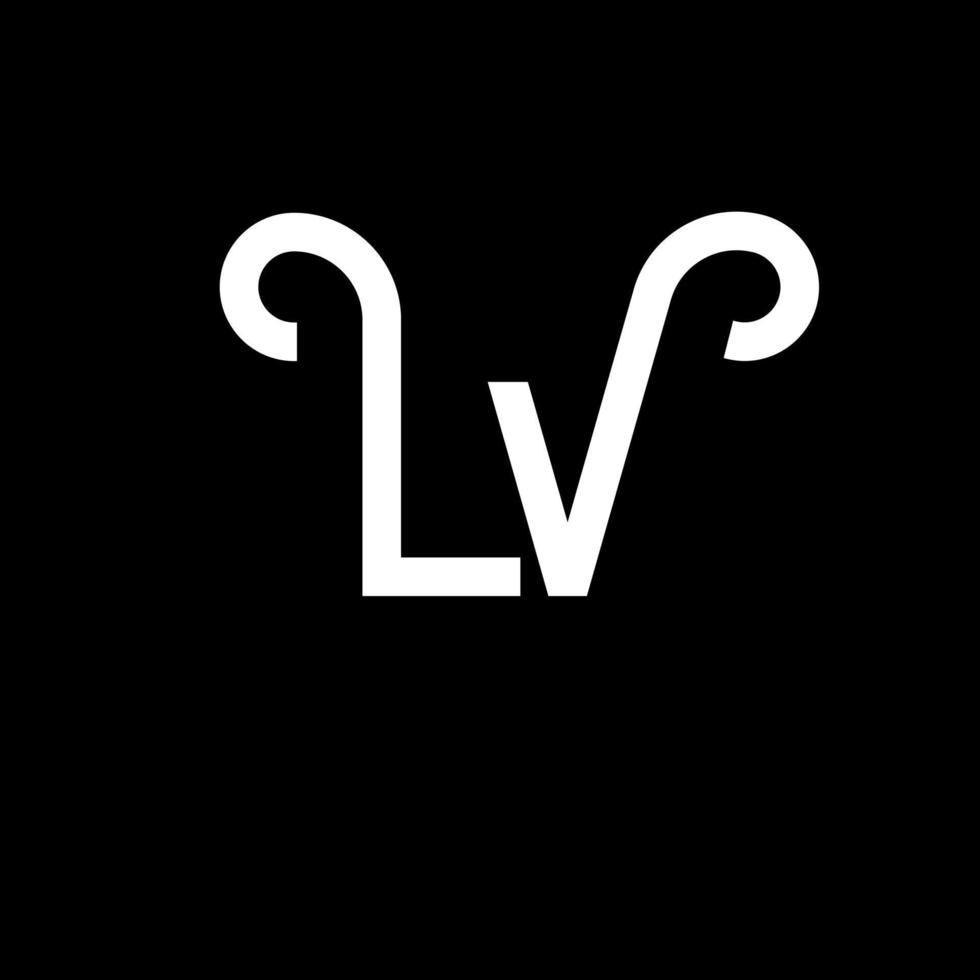 LV Letter Logo Design. Initial letters LV logo icon. Abstract letter LV minimal logo design template. L V letter design vector with black colors. lv logo