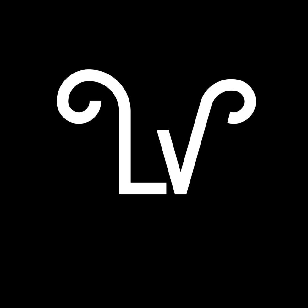 LV Letter Logo Design. Initial letters LV logo icon. Abstract letter LV minimal logo design template. L V letter design vector with black colors. lv logo