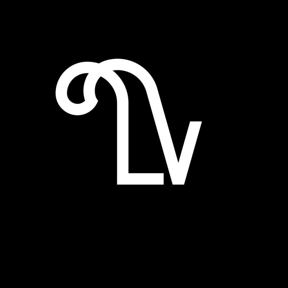 LV Letter Logo Design. Initial letters LV logo icon. Abstract letter LV minimal logo design template. L V letter design vector with black colors. lv logo