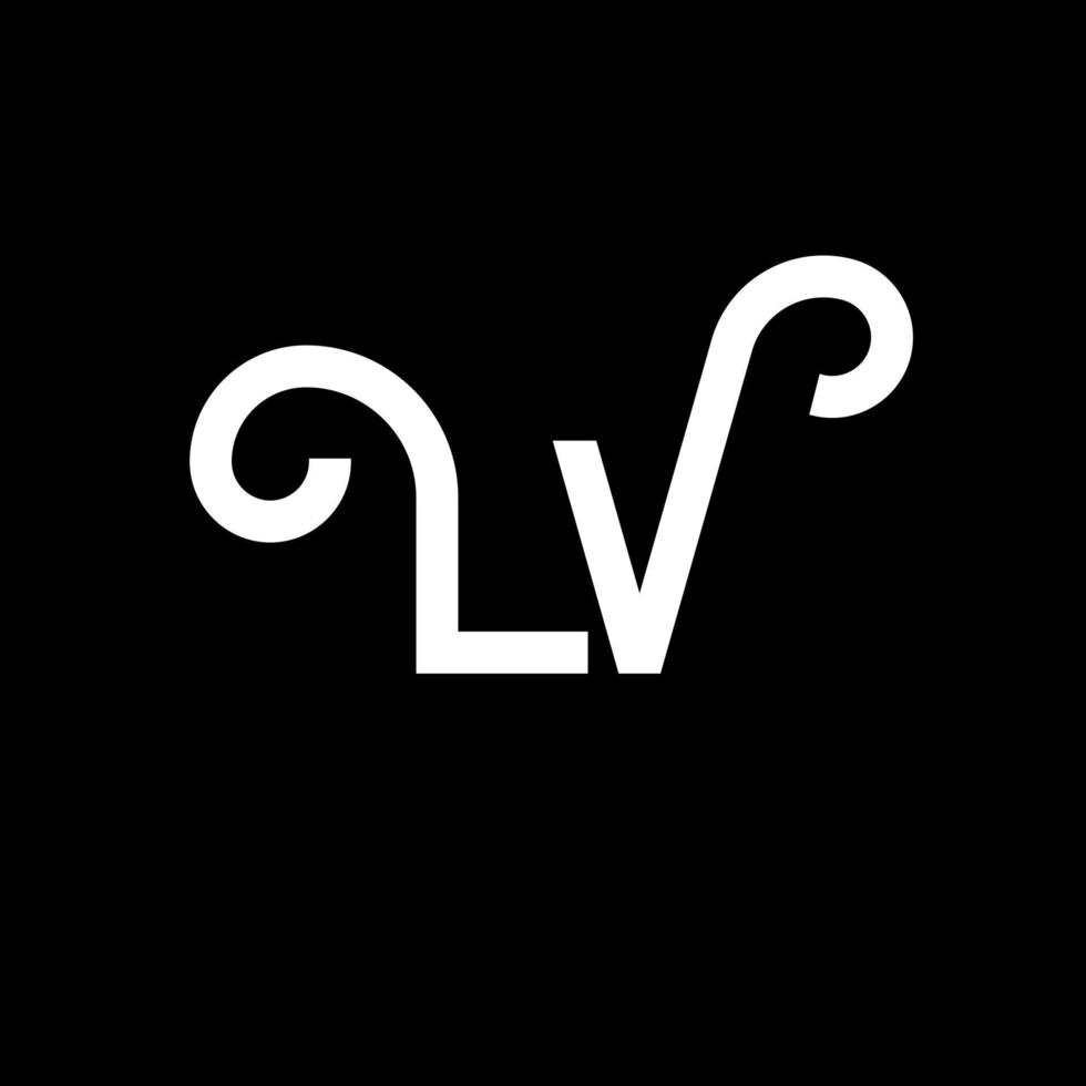 LV Letter Logo Design. Initial letters LV logo icon. Abstract letter LV minimal logo design template. L V letter design vector with black colors. lv logo