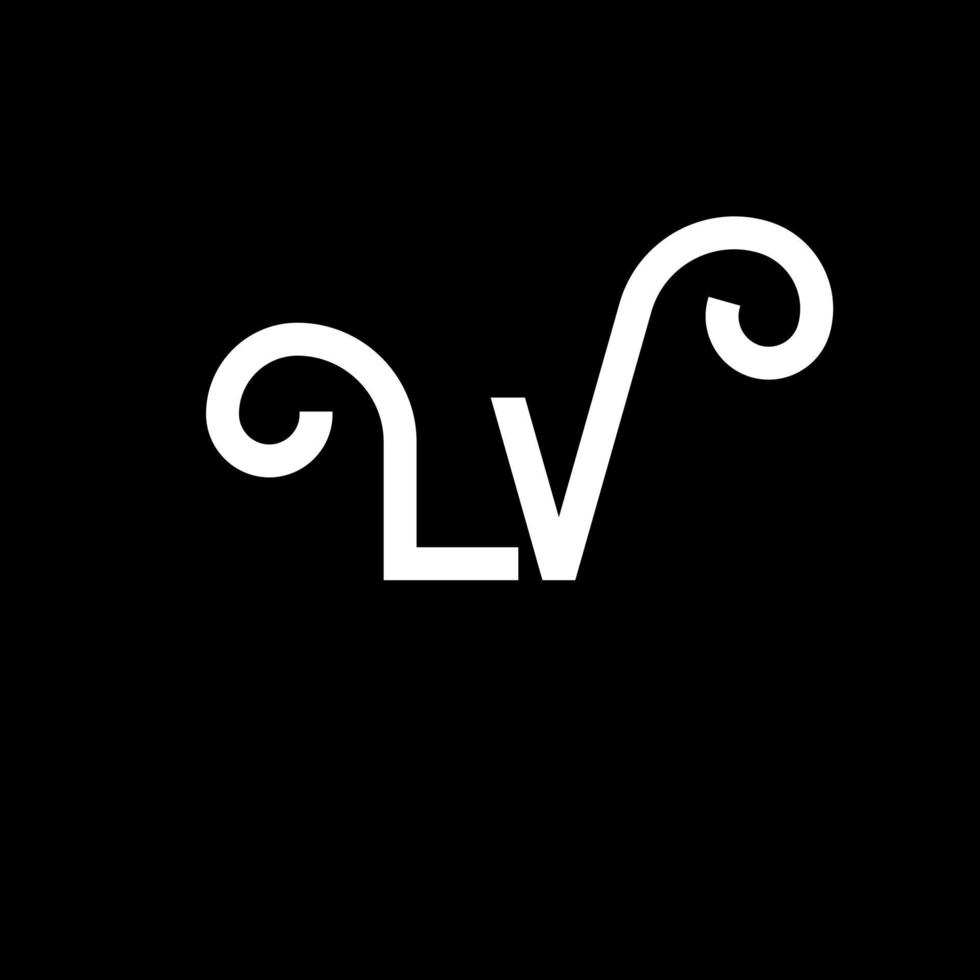 diseño del logotipo de la letra lv. icono del logotipo de letras iniciales lv. plantilla de diseño de logotipo mínimo de letra abstracta lv. vector de diseño de letra lv con colores negros. logotipo de lv