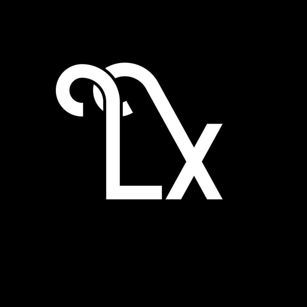 diseño del logotipo de la letra lx. icono del logotipo de letras iniciales lx. plantilla de diseño de logotipo mínimo de letra abstracta lx. vector de diseño de letra lx con colores negros. logotipo de lx