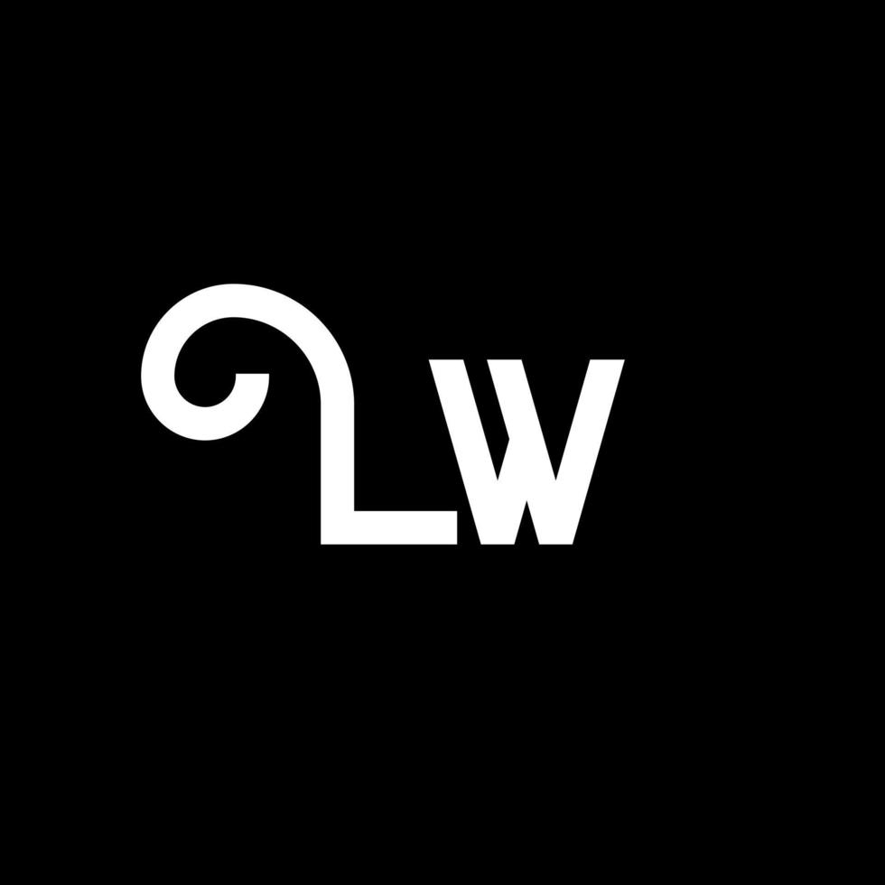 diseño de logotipo de letra lw. icono del logotipo de letras iniciales lw. plantilla de diseño de logotipo mínimo de letra abstracta lw. vector de diseño de letra lw con colores negros. logotipo de lw