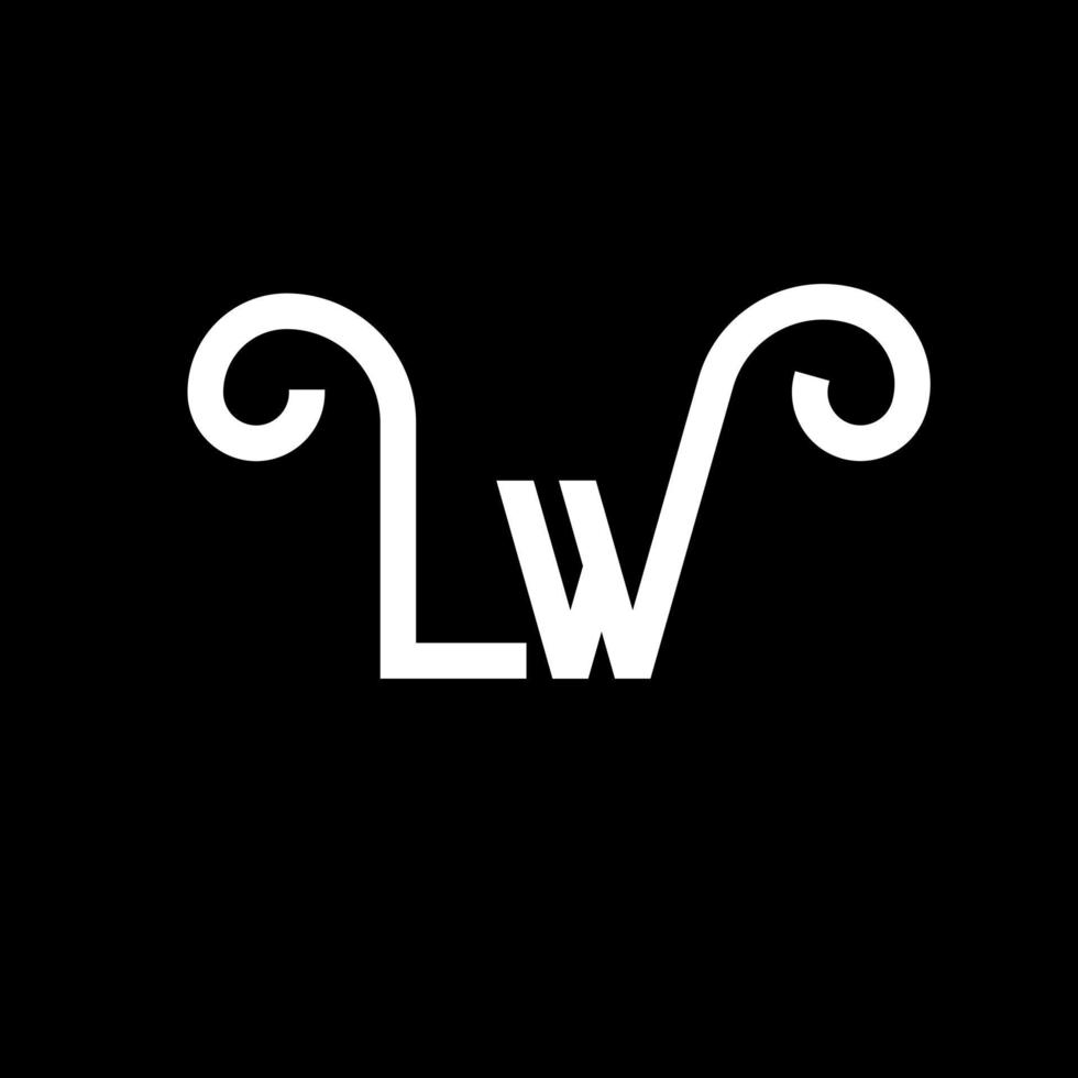 diseño de logotipo de letra lw. icono del logotipo de letras iniciales lw. plantilla de diseño de logotipo mínimo de letra abstracta lw. vector de diseño de letra lw con colores negros. logotipo de lw