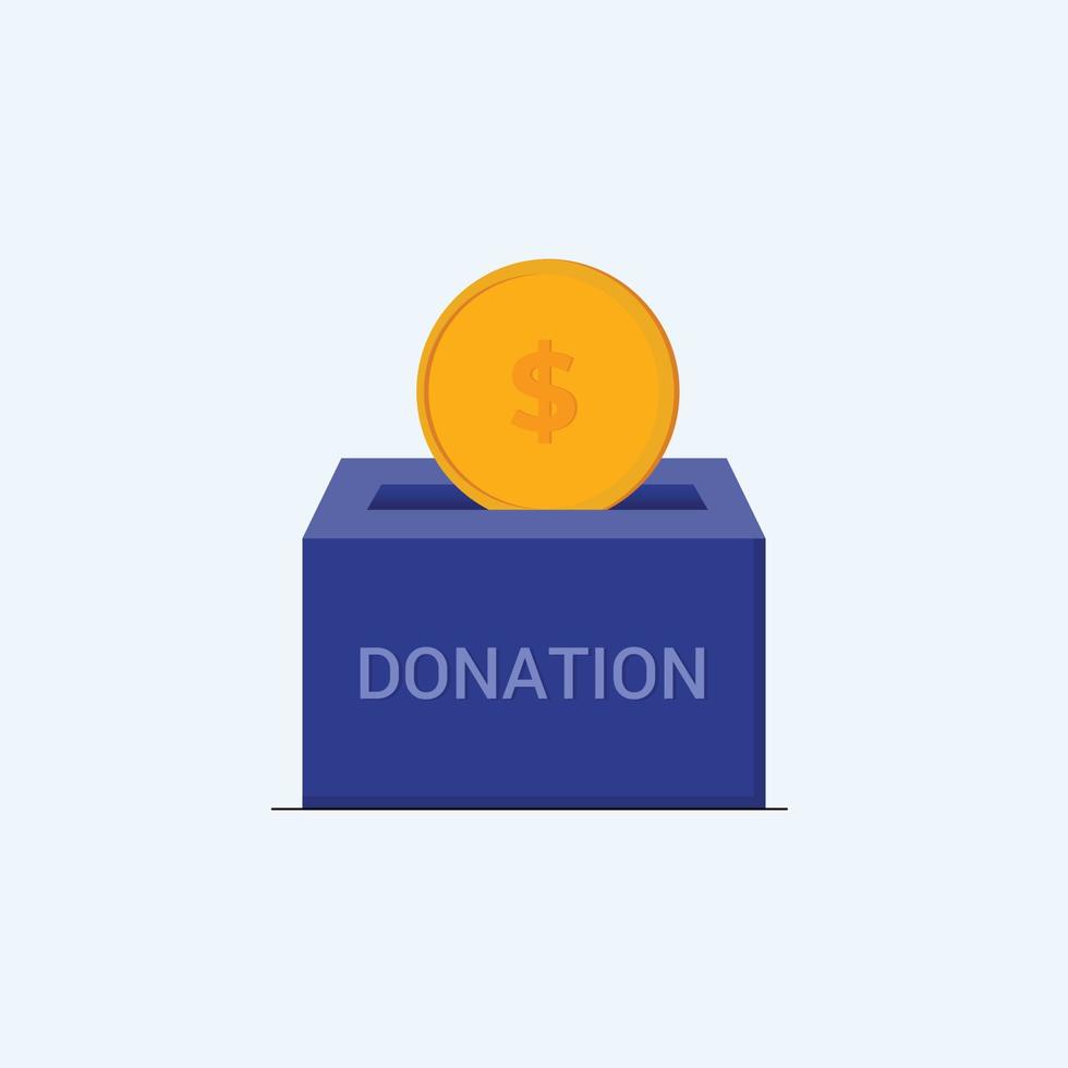 Donation cartoon box flat design vector