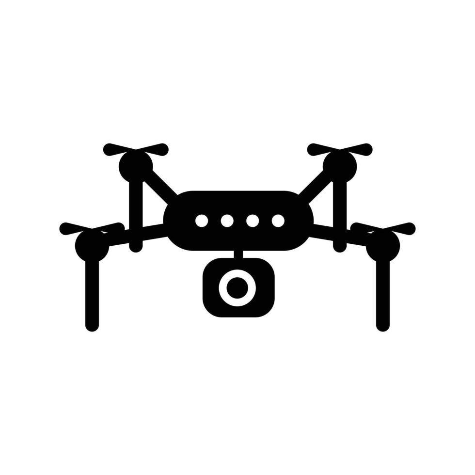 icono de silueta de drone aislado vector