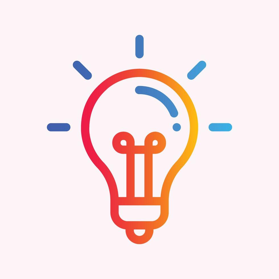 Colorful light bulb flat icon illustration vector