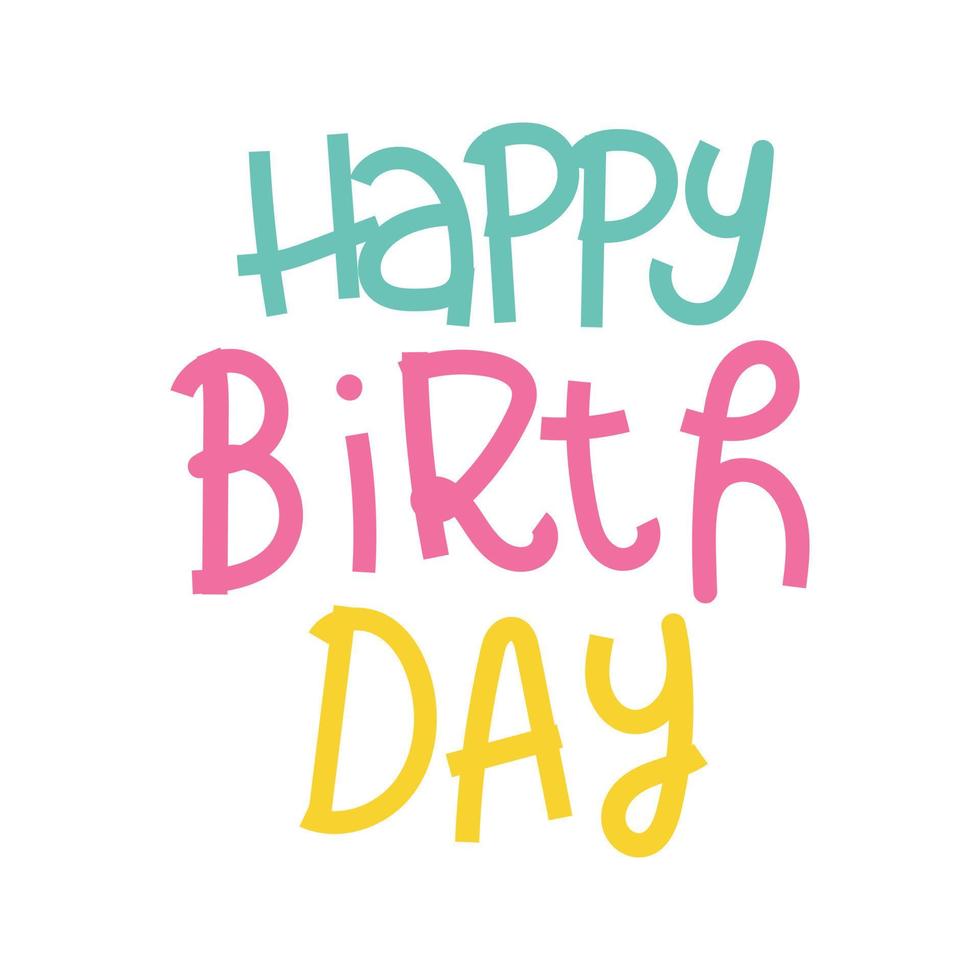 Modern hand written happy birthday wishes lettering vector