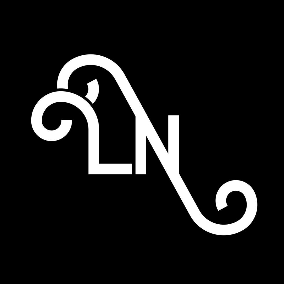 LN Letter Logo Design. Initial letters LN logo icon. Abstract letter LN minimal logo design template. L N letter design vector with black colors. ln logo