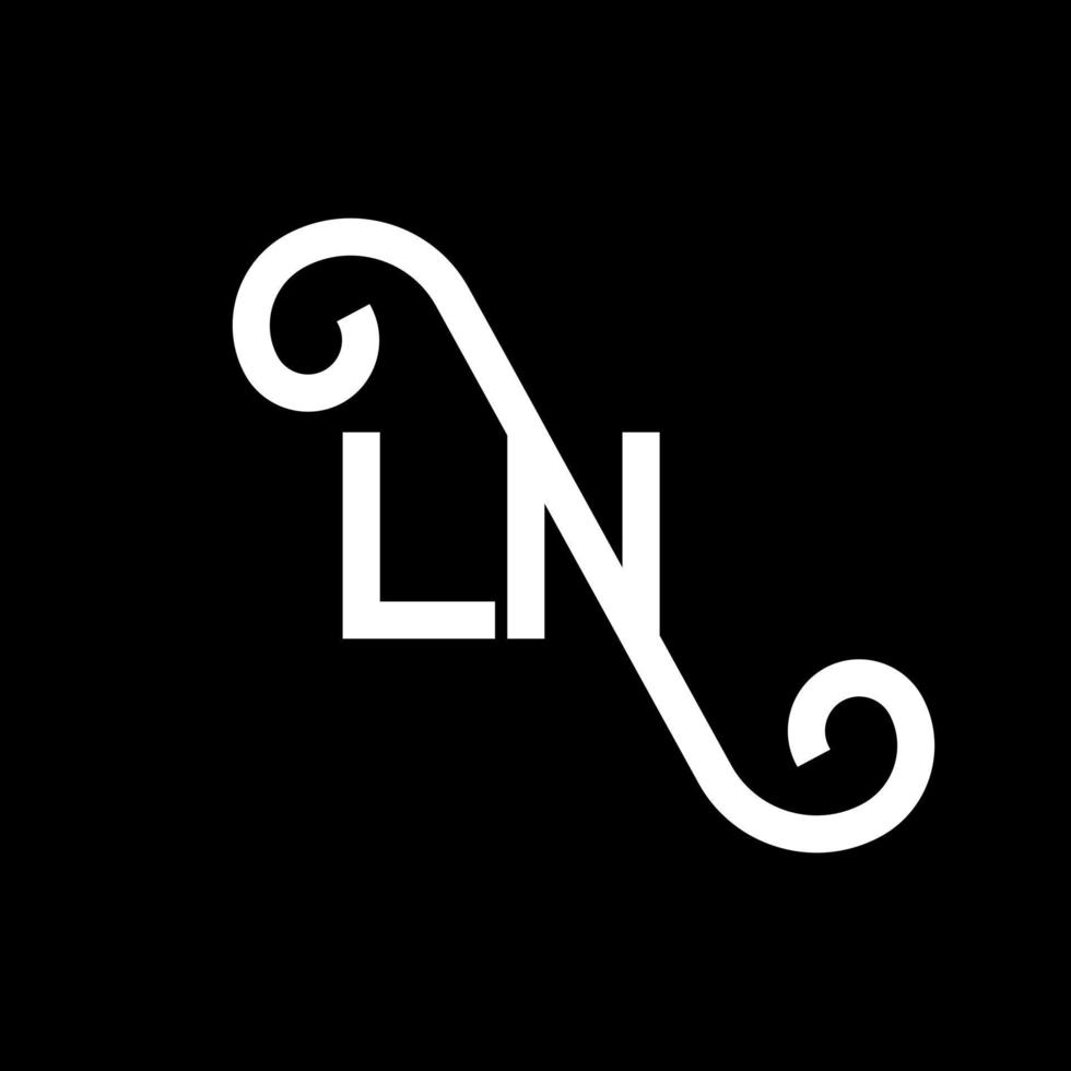 LN Letter Logo Design. Initial letters LN logo icon. Abstract letter LN minimal logo design template. L N letter design vector with black colors. ln logo