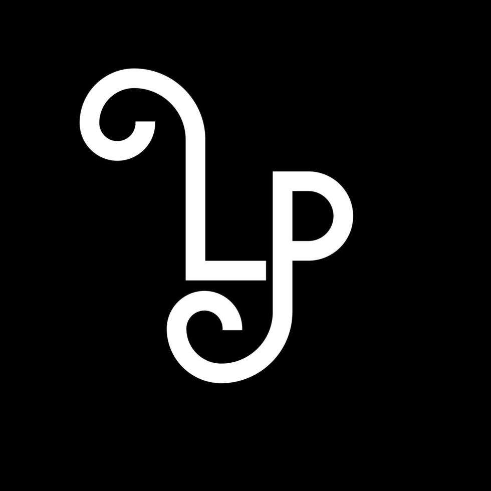 diseño de logotipo de letra lp. icono del logotipo de letras iniciales lp. plantilla de diseño de logotipo mínimo de letra abstracta lp. vector de diseño de letra lo con colores negros. logotipo de lp