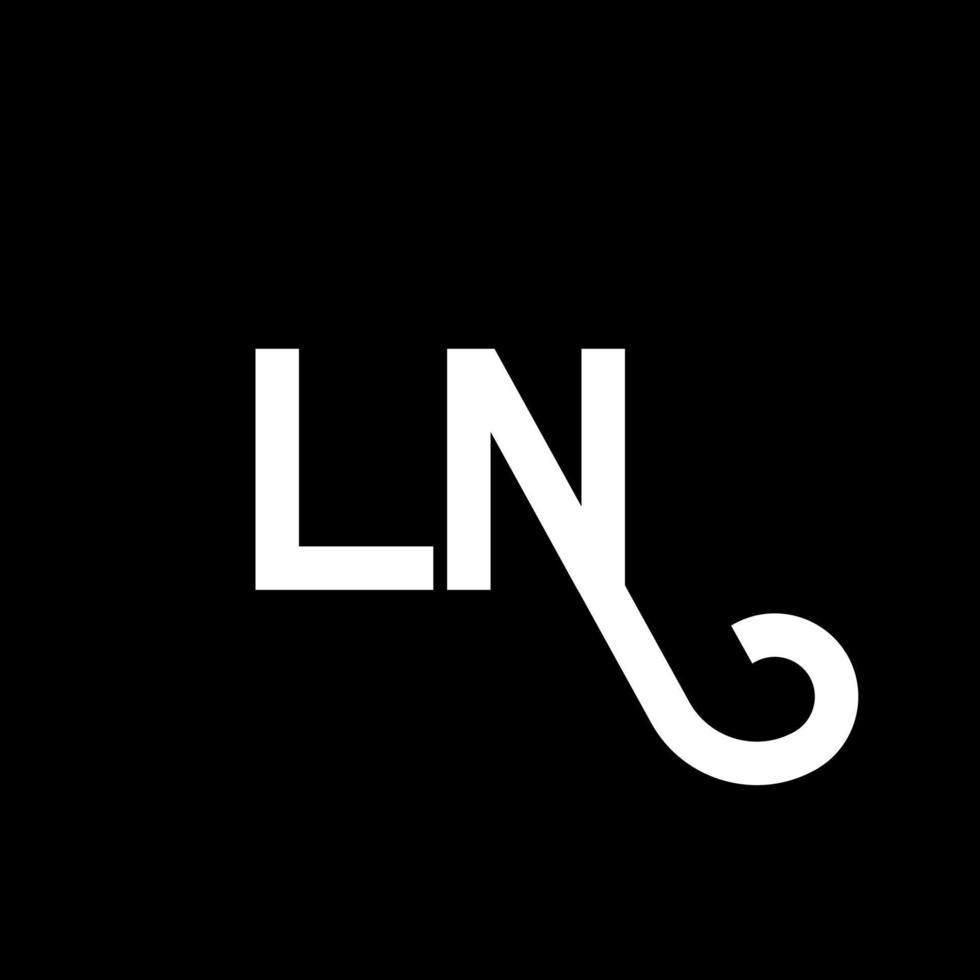 LN Letter Logo Design. Initial letters LN logo icon. Abstract letter LN minimal logo design template. L N letter design vector with black colors. ln logo