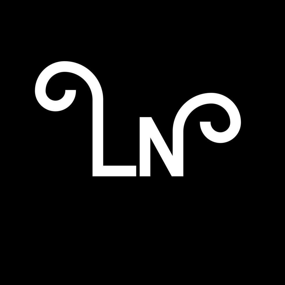 En el diseño del logotipo de la letra. letras iniciales en el icono del logotipo. letra abstracta ln plantilla de diseño de logotipo mínimo. En el vector de diseño de letras con colores negros. en el logo