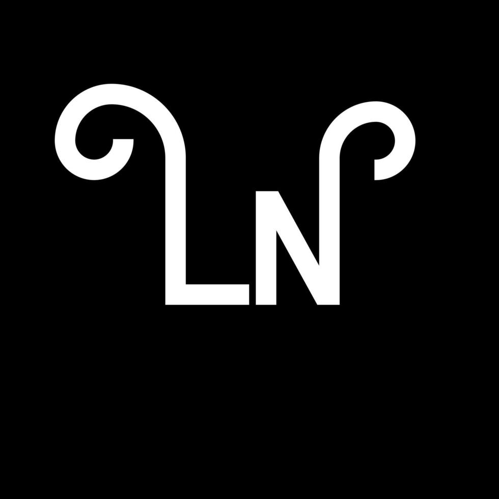 LN Letter Logo Design. Initial letters LN logo icon. Abstract letter LN minimal logo design template. L N letter design vector with black colors. ln logo