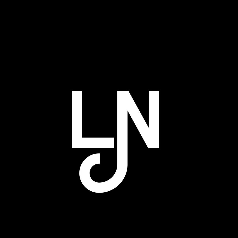 LN Letter Logo Design. Initial letters LN logo icon. Abstract letter LN minimal logo design template. L N letter design vector with black colors. ln logo