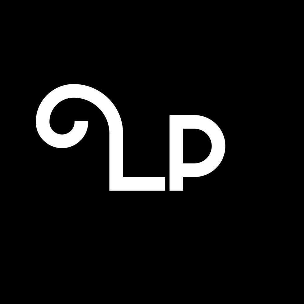 diseño de logotipo de letra lp. icono del logotipo de letras iniciales lp. plantilla de diseño de logotipo mínimo de letra abstracta lp. vector de diseño de letra lo con colores negros. logotipo de lp