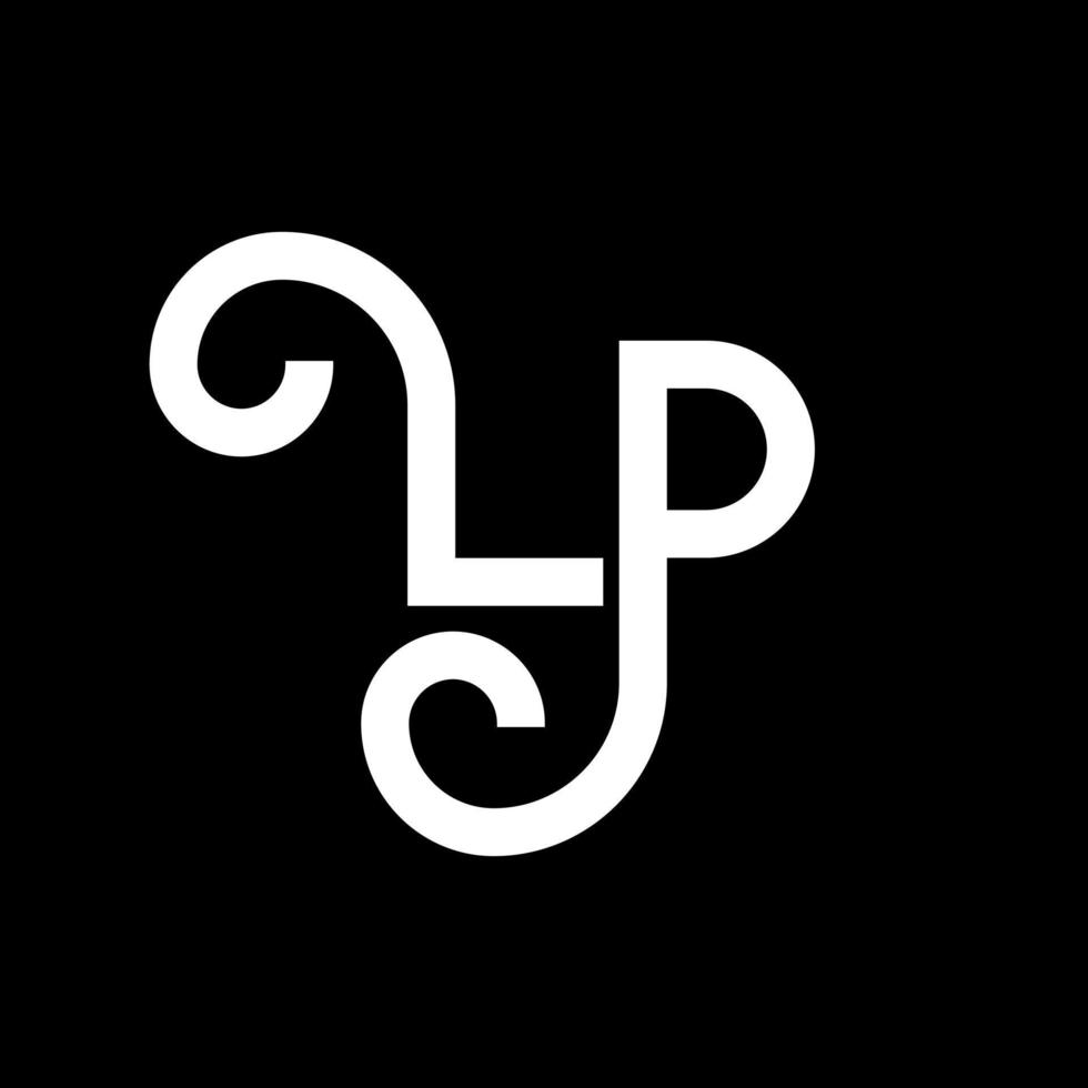 diseño de logotipo de letra lp. icono del logotipo de letras iniciales lp. plantilla de diseño de logotipo mínimo de letra abstracta lp. vector de diseño de letra lo con colores negros. logotipo de lp