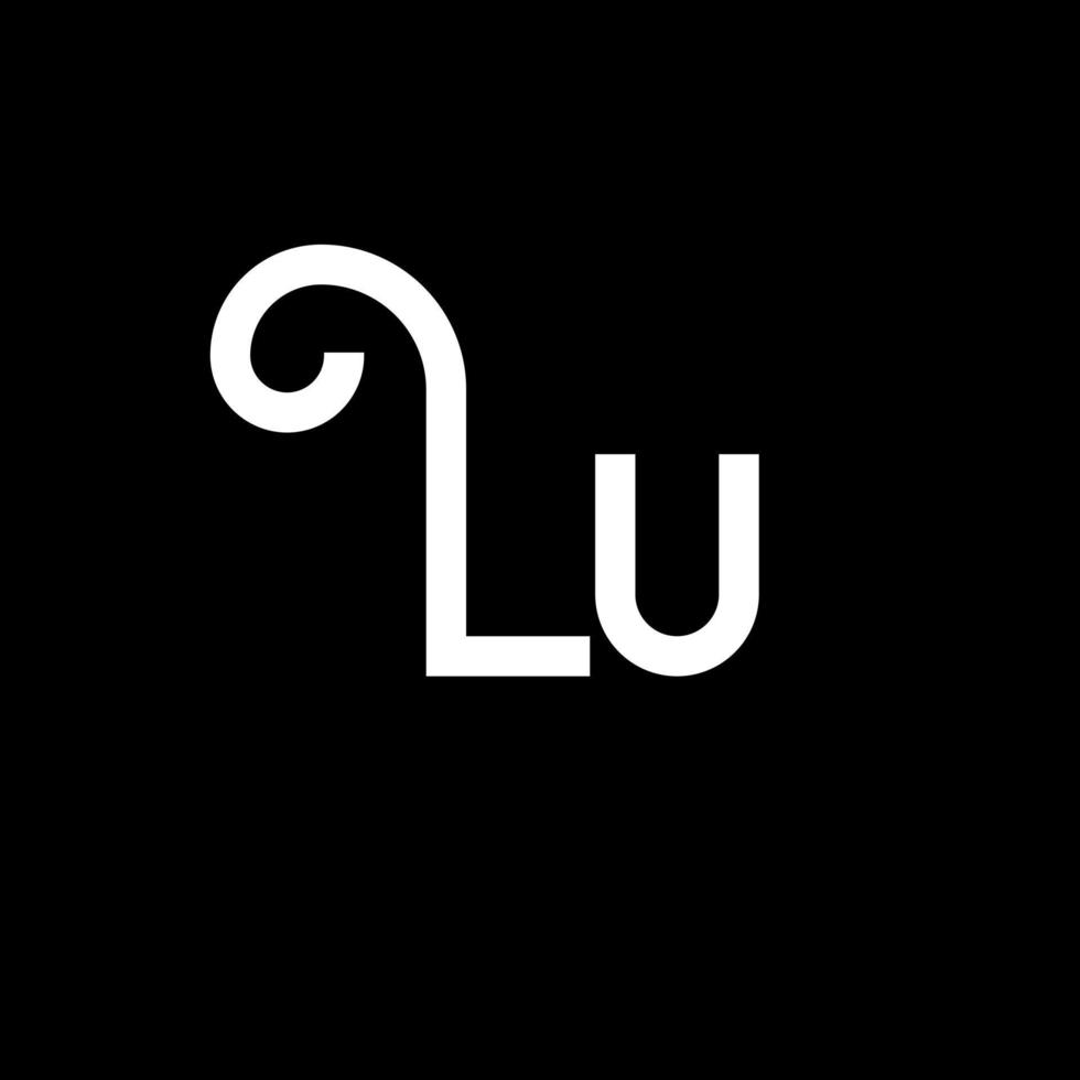 LU Letter Logo Design. Initial letters LU logo icon. Abstract letter LU minimal logo design template. L U letter design vector with black colors. lu logo