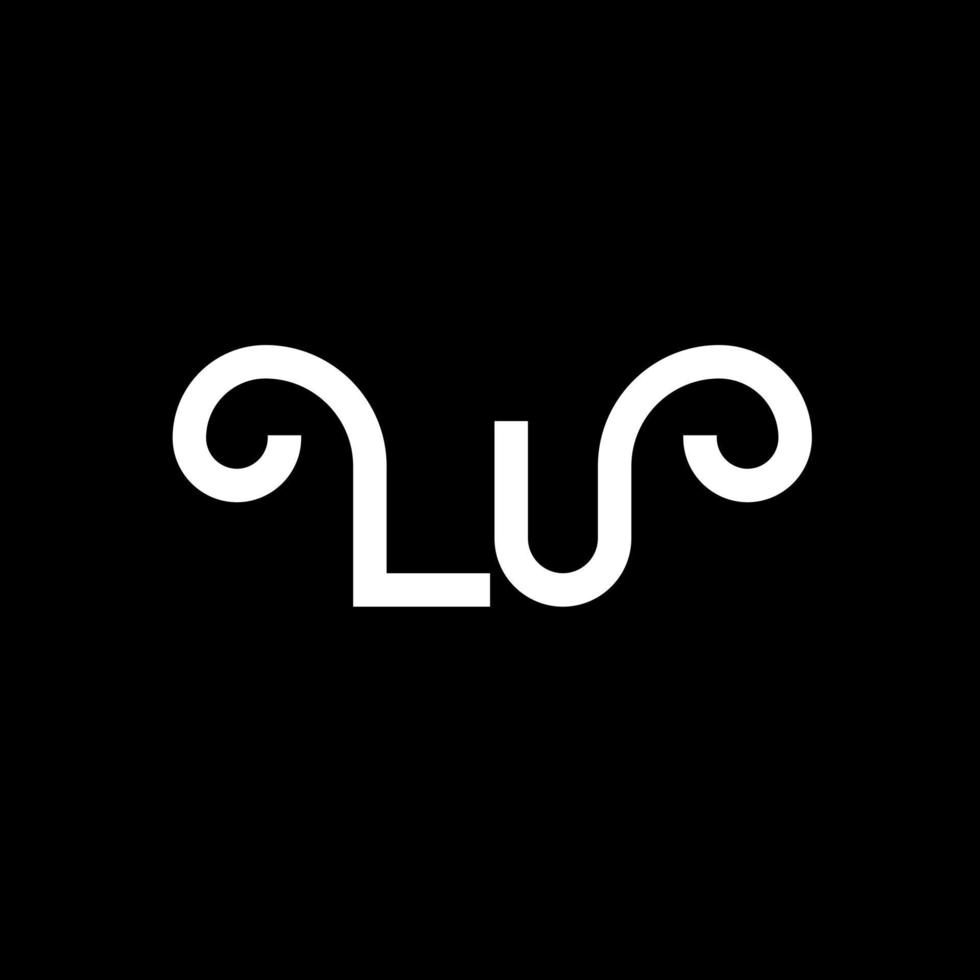 LU Letter Logo Design. Initial letters LU logo icon. Abstract letter LU minimal logo design template. L U letter design vector with black colors. lu logo