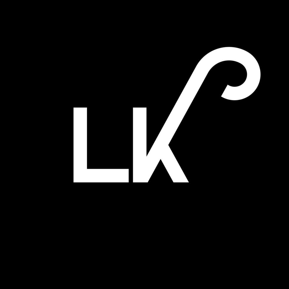 diseño del logotipo de la letra lk. icono del logotipo de letras iniciales lk. plantilla de diseño de logotipo mínimo de letra abstracta lk. vector de diseño de letra lk con colores negros. logotipo de lk