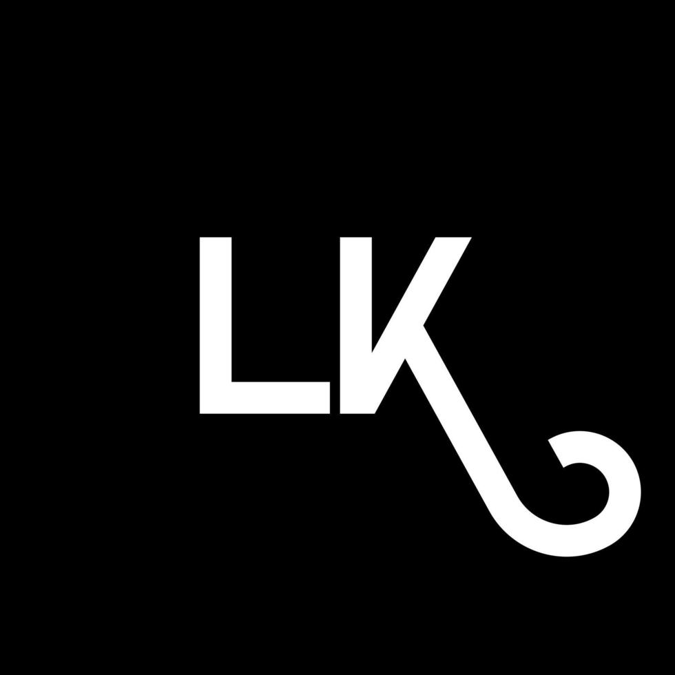 diseño del logotipo de la letra lk. icono del logotipo de letras iniciales lk. plantilla de diseño de logotipo mínimo de letra abstracta lk. vector de diseño de letra lk con colores negros. logotipo de lk