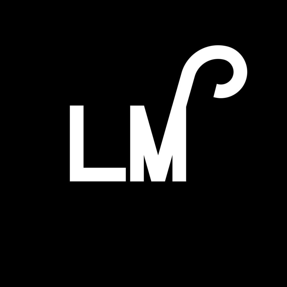 diseño del logotipo de la letra lm. icono del logotipo de letras iniciales lm. plantilla de diseño de logotipo mínimo de letra abstracta lm. vector de diseño de letra lm con colores negros. logotipo de película