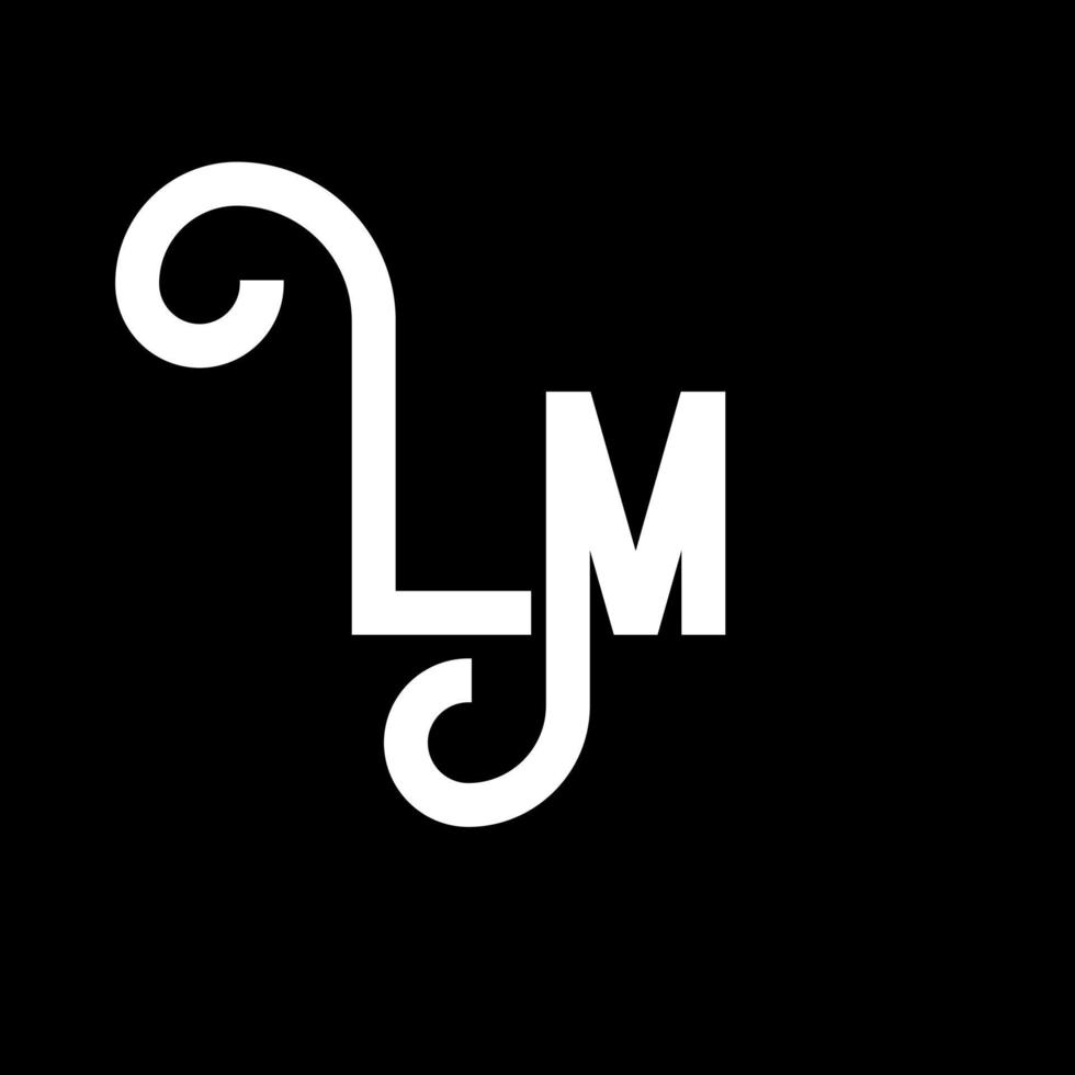 diseño del logotipo de la letra lm. icono del logotipo de letras iniciales lm. plantilla de diseño de logotipo mínimo de letra abstracta lm. vector de diseño de letra lm con colores negros. logotipo de película