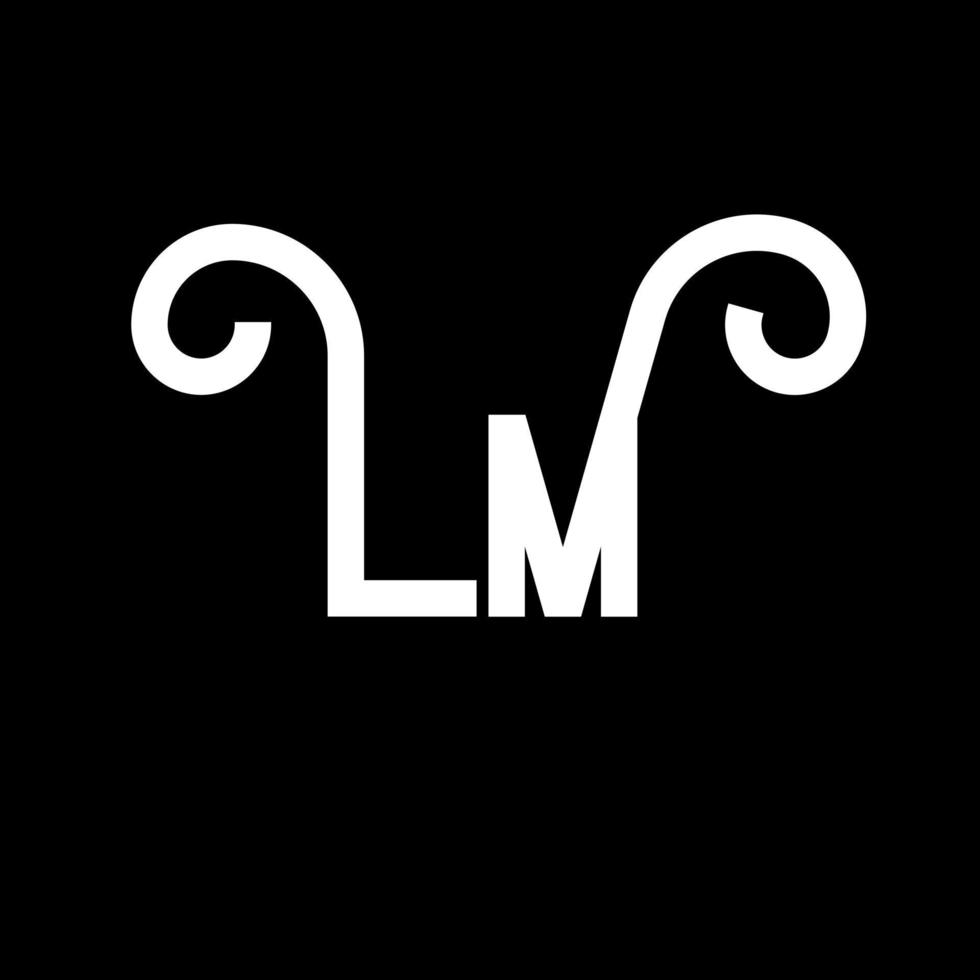 diseño del logotipo de la letra lm. icono del logotipo de letras iniciales lm. plantilla de diseño de logotipo mínimo de letra abstracta lm. vector de diseño de letra lm con colores negros. logotipo de película