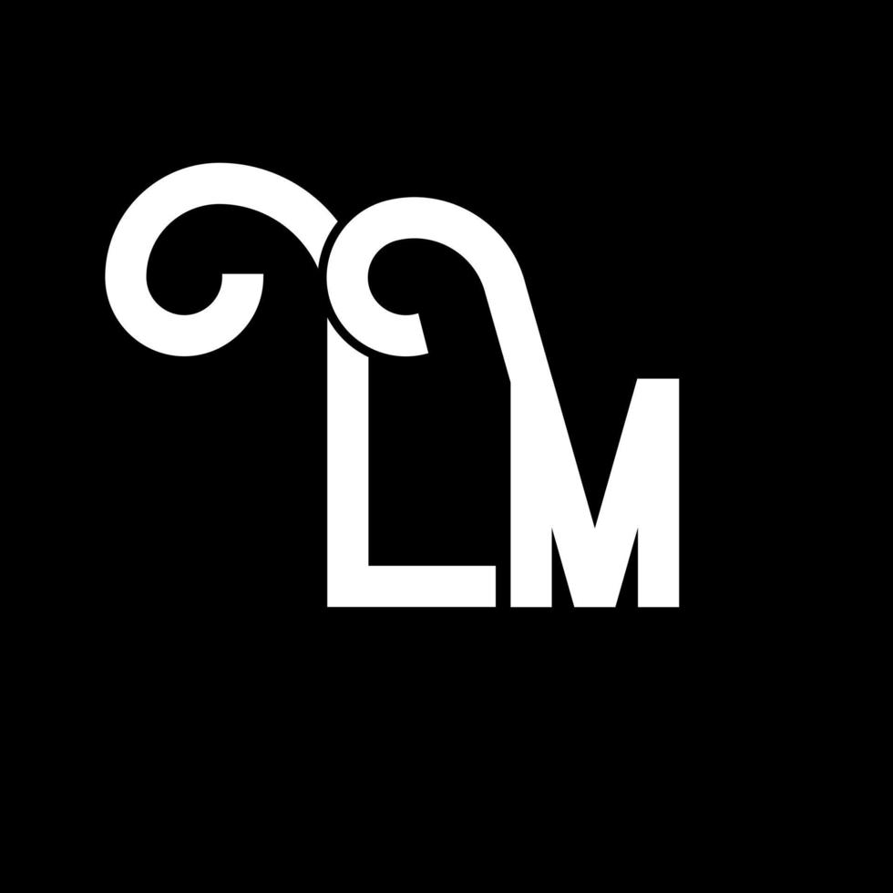 diseño del logotipo de la letra lm. icono del logotipo de letras iniciales lm. plantilla de diseño de logotipo mínimo de letra abstracta lm. vector de diseño de letra lm con colores negros. logotipo de película