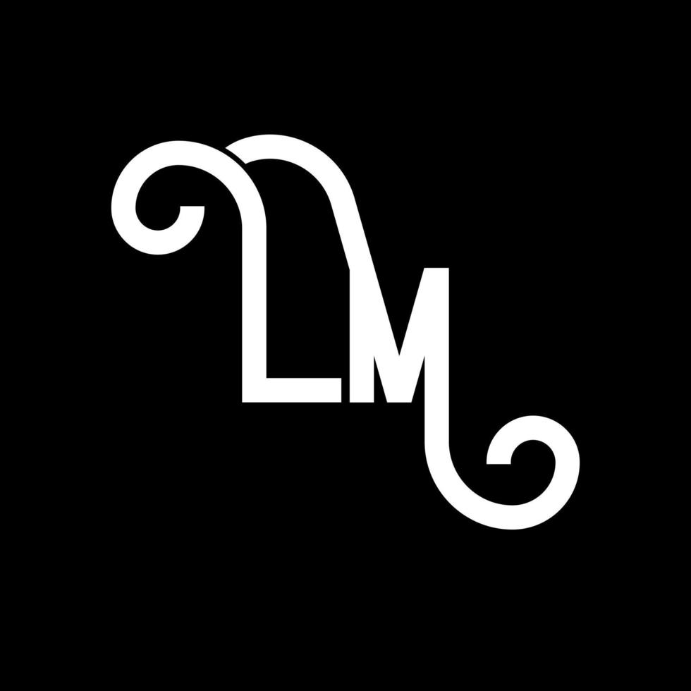 diseño del logotipo de la letra lm. icono del logotipo de letras iniciales lm. plantilla de diseño de logotipo mínimo de letra abstracta lm. vector de diseño de letra lm con colores negros. logotipo de película