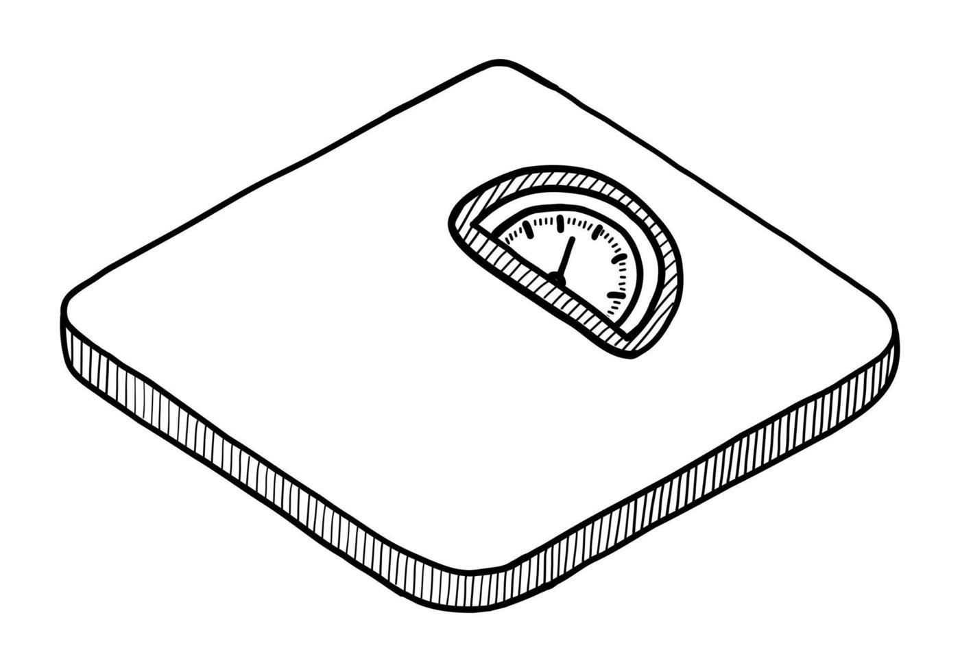 VECTOR ILLUSTRATION OF FLOOR SCALES ISOLATED ON A WHITE BACKGROUND. DOODLE DRAWING BY HAND