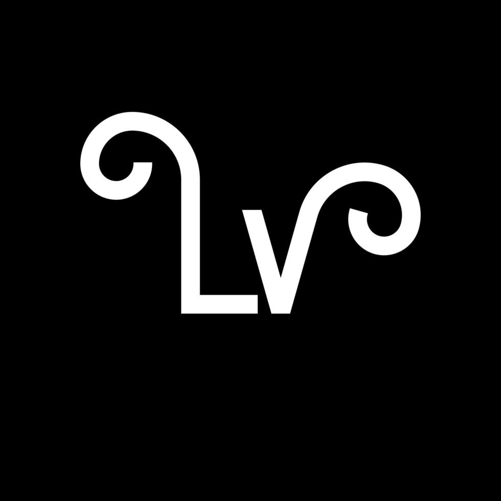 LV Letter Logo Design. Initial letters LV logo icon. Abstract letter LV minimal logo design template. L V letter design vector with black colors. lv logo