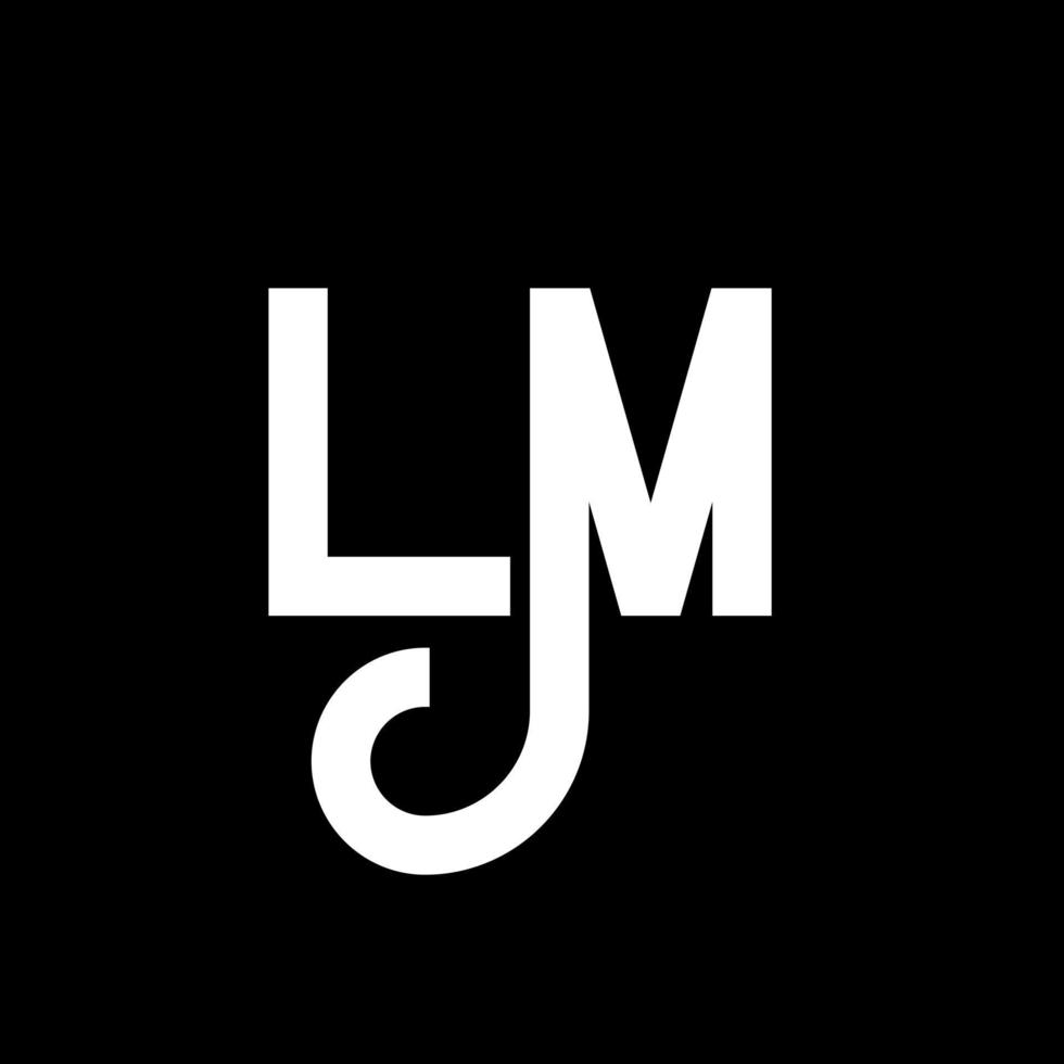 diseño del logotipo de la letra lm. icono del logotipo de letras iniciales lm. plantilla de diseño de logotipo mínimo de letra abstracta lm. vector de diseño de letra lm con colores negros. logotipo de película