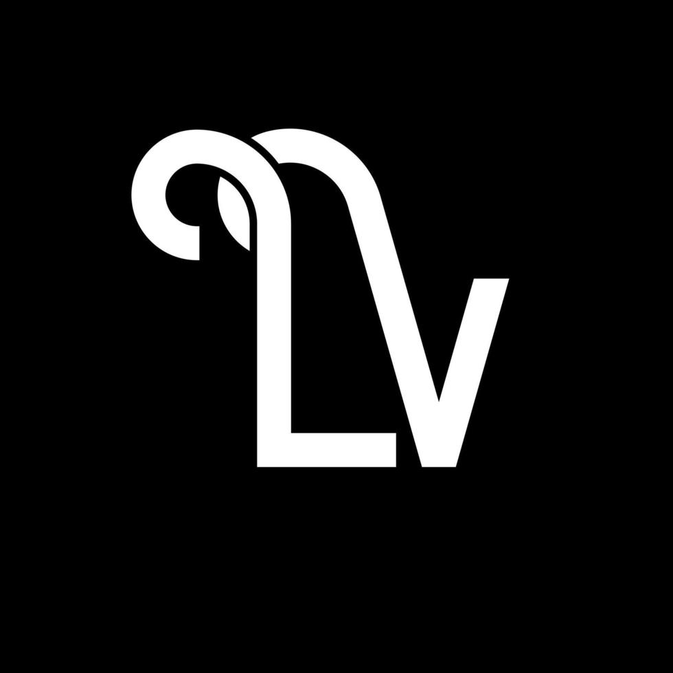 LV Letter Logo Design. Initial letters LV logo icon. Abstract letter LV minimal logo design template. L V letter design vector with black colors. lv logo