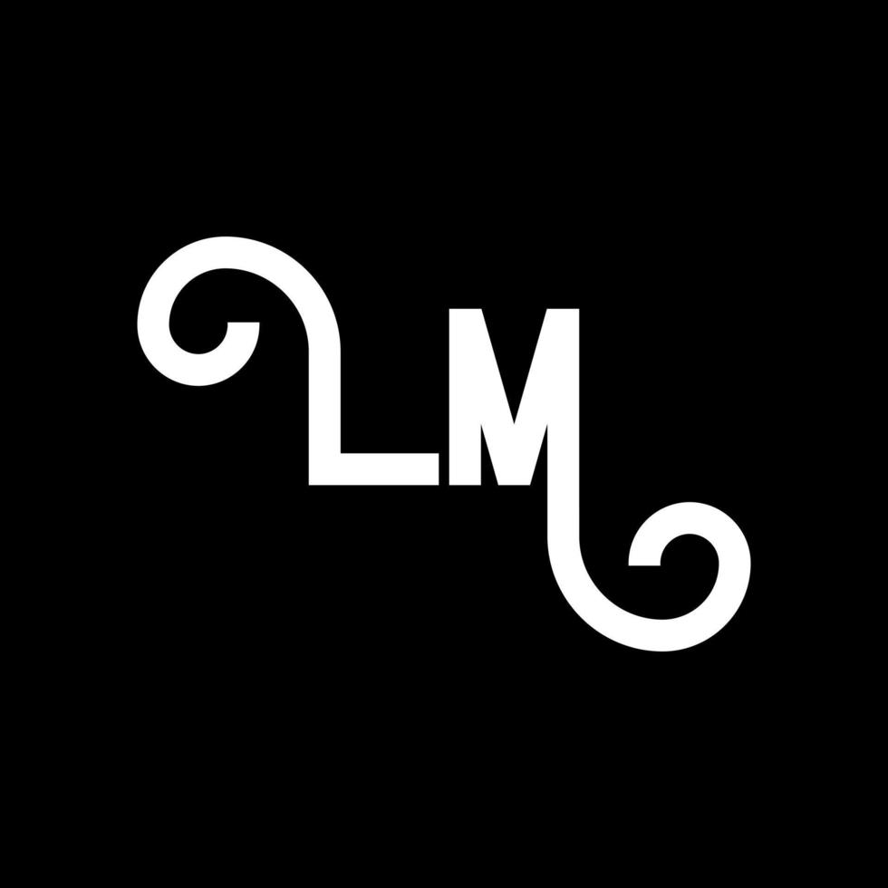LM Letter Logo Design. Initial letters LM logo icon. Abstract letter LM minimal logo design template. L M letter design vector with black colors. lm logo