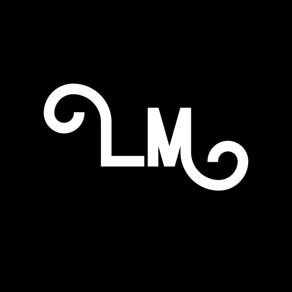 diseño del logotipo de la letra lm. icono del logotipo de letras iniciales lm. plantilla de diseño de logotipo mínimo de letra abstracta lm. vector de diseño de letra lm con colores negros. logotipo de película