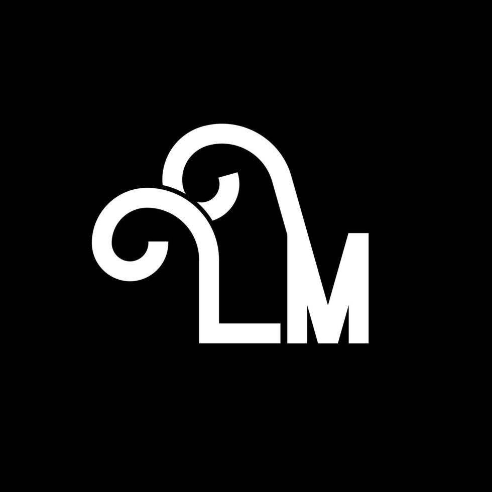 diseño del logotipo de la letra lm. icono del logotipo de letras iniciales lm. plantilla de diseño de logotipo mínimo de letra abstracta lm. vector de diseño de letra lm con colores negros. logotipo de película