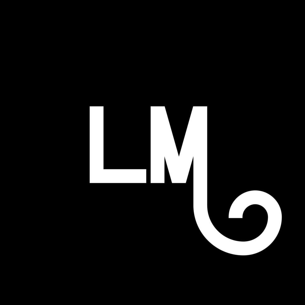 diseño del logotipo de la letra lm. icono del logotipo de letras iniciales lm. plantilla de diseño de logotipo mínimo de letra abstracta lm. vector de diseño de letra lm con colores negros. logotipo de película