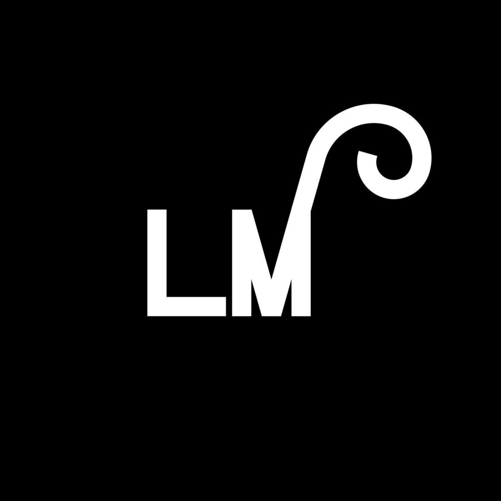 diseño del logotipo de la letra lm. icono del logotipo de letras iniciales lm. plantilla de diseño de logotipo mínimo de letra abstracta lm. vector de diseño de letra lm con colores negros. logotipo de película