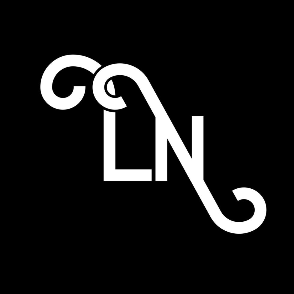 LN Letter Logo Design. Initial letters LN logo icon. Abstract letter LN minimal logo design template. L N letter design vector with black colors. ln logo