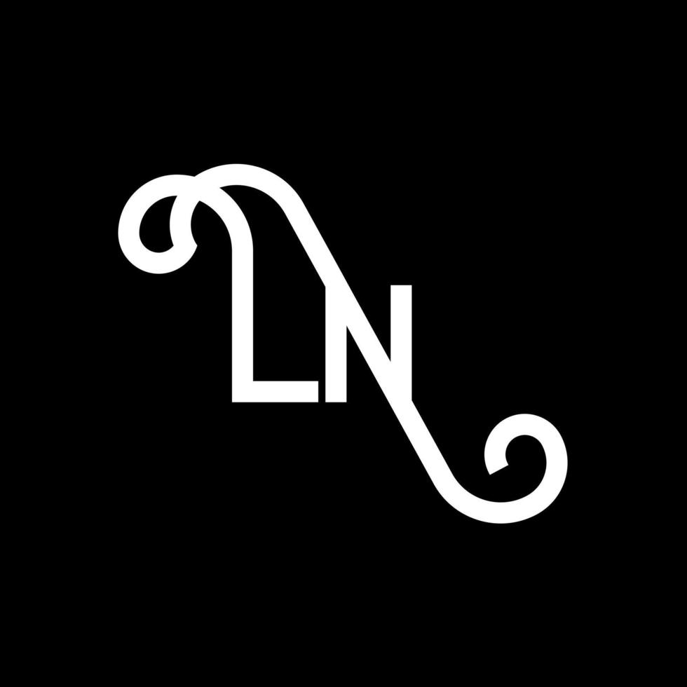 LN Letter Logo Design. Initial letters LN logo icon. Abstract letter LN minimal logo design template. L N letter design vector with black colors. ln logo