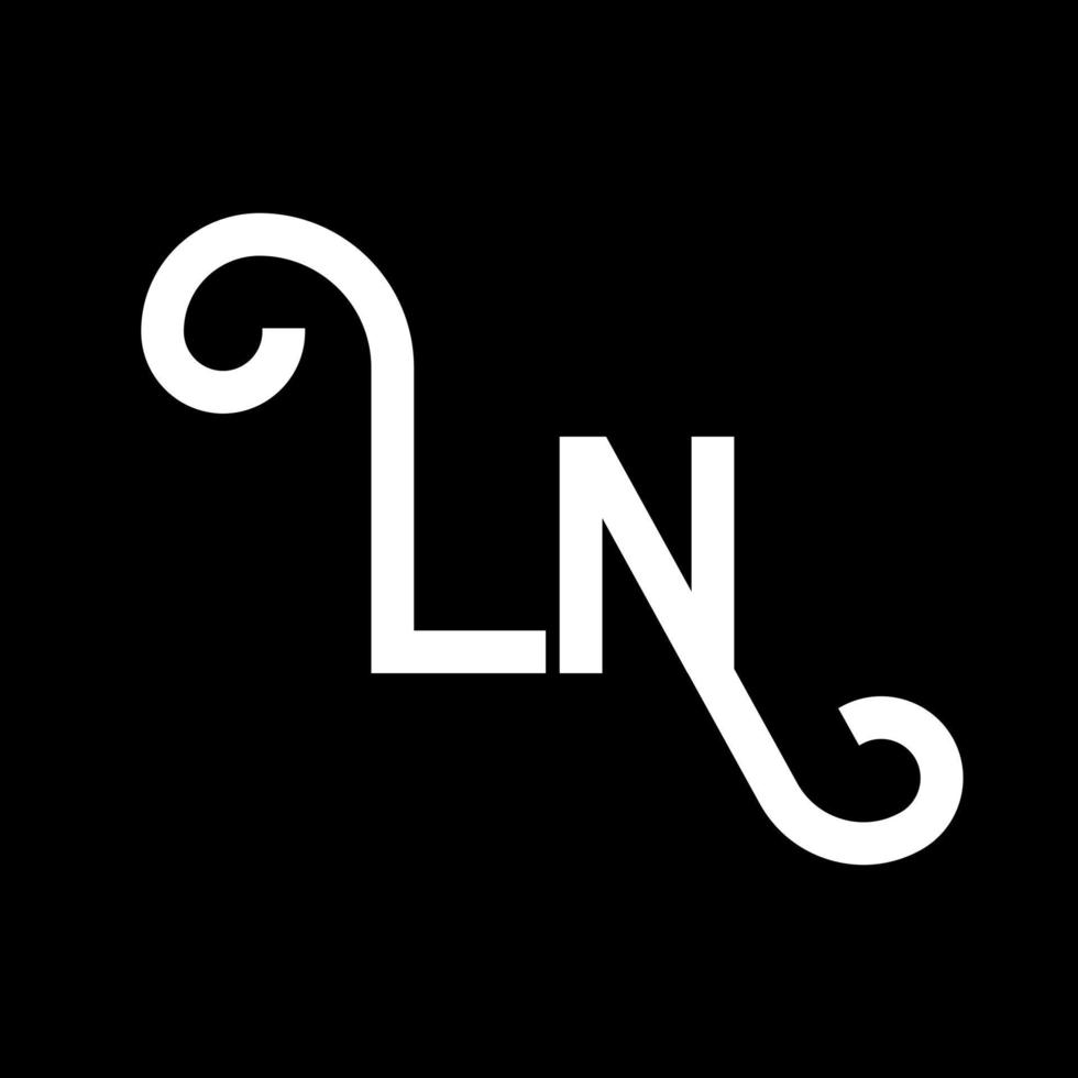 En el diseño del logotipo de la letra. letras iniciales en el icono del logotipo. letra abstracta ln plantilla de diseño de logotipo mínimo. En el vector de diseño de letras con colores negros. en el logo