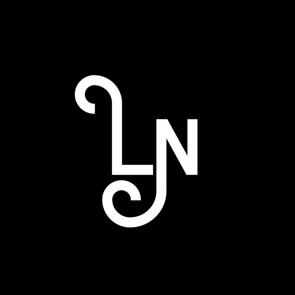 En el diseño del logotipo de la letra. letras iniciales en el icono del logotipo. letra abstracta ln plantilla de diseño de logotipo mínimo. En el vector de diseño de letras con colores negros. en el logo