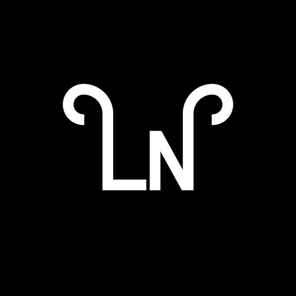 LN Letter Logo Design. Initial letters LN logo icon. Abstract letter LN minimal logo design template. L N letter design vector with black colors. ln logo