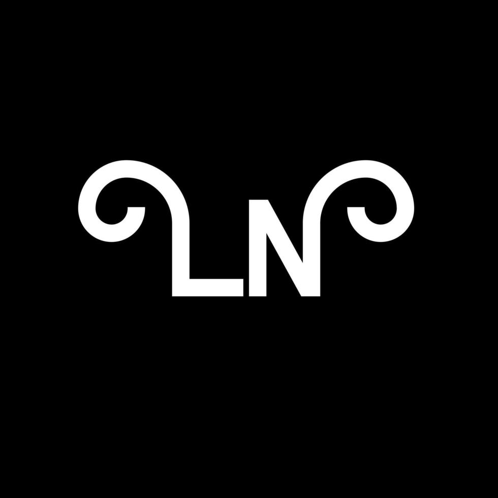 LN Letter Logo Design. Initial letters LN logo icon. Abstract letter LN minimal logo design template. L N letter design vector with black colors. ln logo