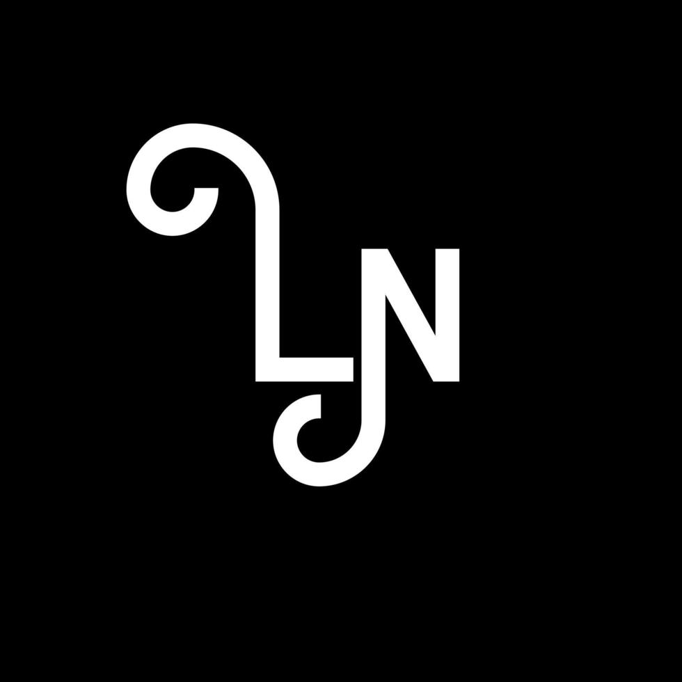 En el diseño del logotipo de la letra. letras iniciales en el icono del logotipo. letra abstracta ln plantilla de diseño de logotipo mínimo. En el vector de diseño de letras con colores negros. en el logo