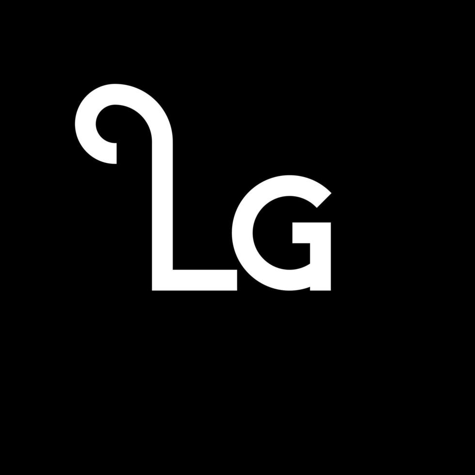 diseño de logotipo de letra lg. icono del logotipo de letras iniciales lg. plantilla de diseño de logotipo mínimo de letra abstracta lg. vector de diseño de letra lg con colores negros. logotipo de lg