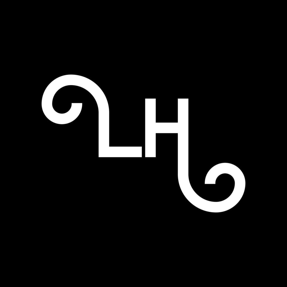 diseño del logotipo de la letra lh. icono del logotipo de letras iniciales lh. plantilla de diseño de logotipo mínimo de letra abstracta lh. vector de diseño de letra lh con colores negros. logotipo de la izquierda