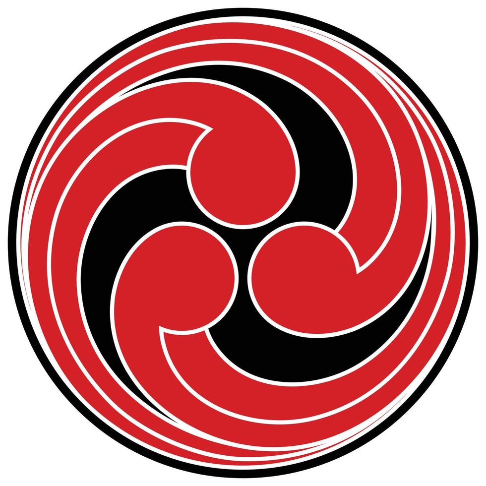 Vector design Tomoe hams symbol formed by three magatama